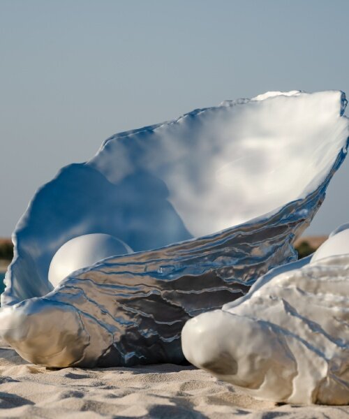 farah al qasimi's iridescent oyster sculptures chant hums of longing along abu dhabi corniche