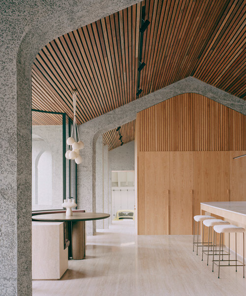 copper facade wraps minimalist timber interiors of pandolfini architects' glen iris house