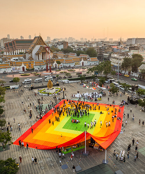 MVRDV turns plastic waste into public space with woven 'mega mat' in bangkok